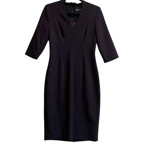 Sandra Angelozzi 3/4 sleeve v neck midi bodycon dress Sz 34